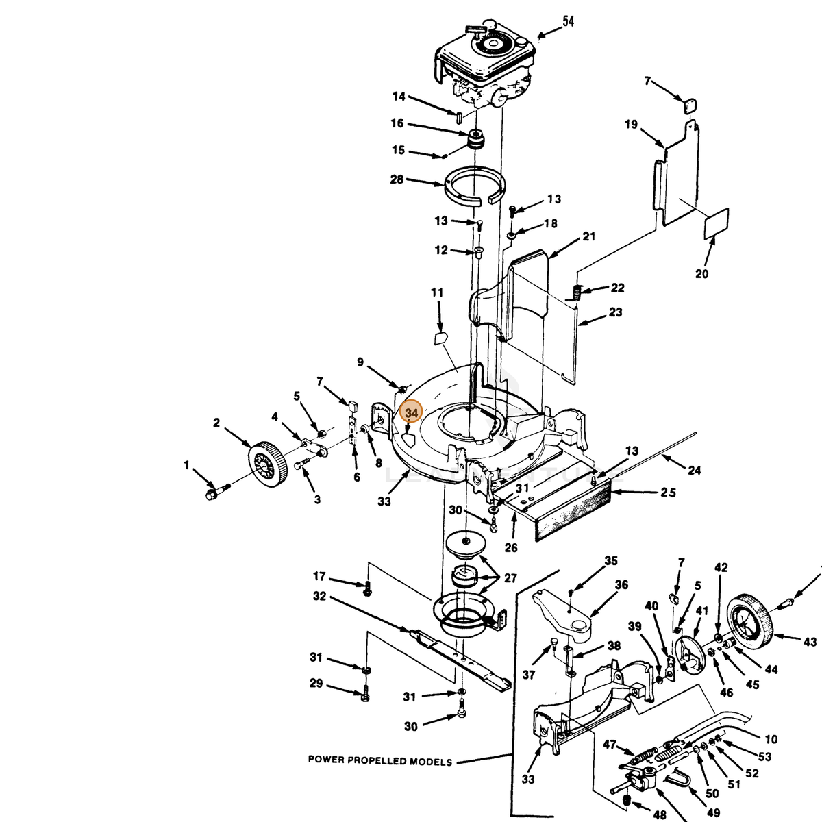 ECHO part 700992393 — IPL diagram snippet (6x zoom, amber highlight)