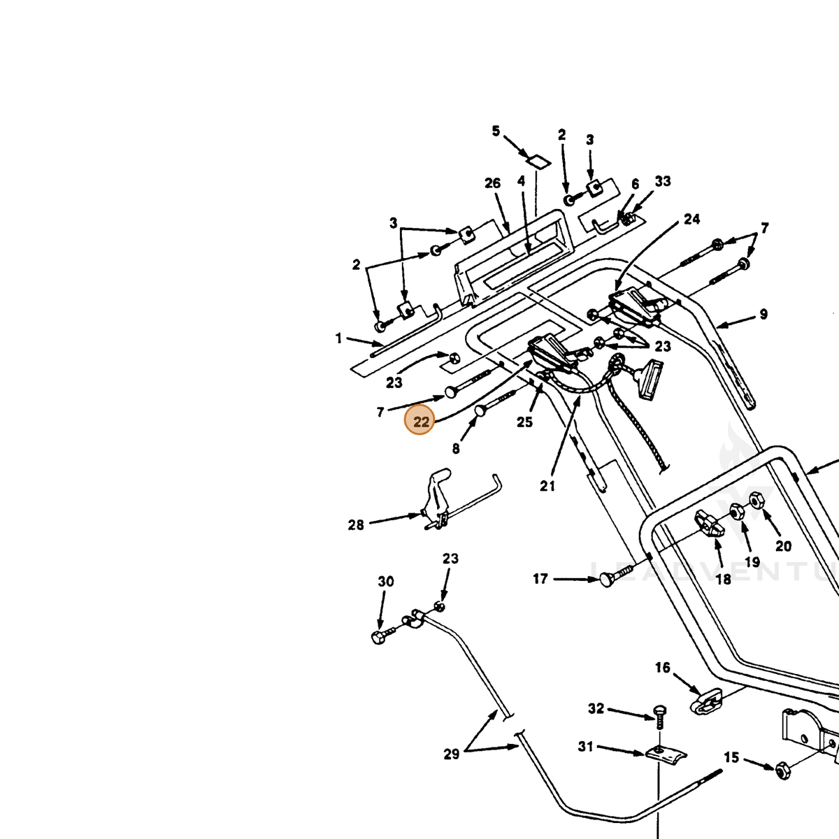 ECHO part 700992467 — IPL diagram snippet (6x zoom, amber highlight)