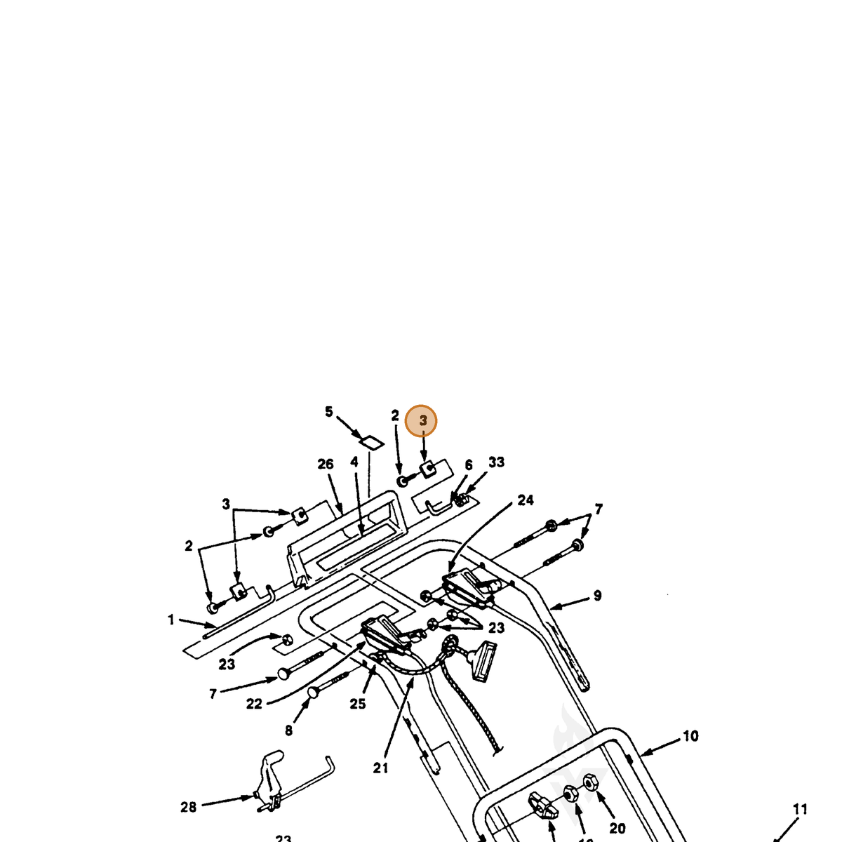 ECHO part 700992570 — IPL diagram snippet (6x zoom, amber highlight)