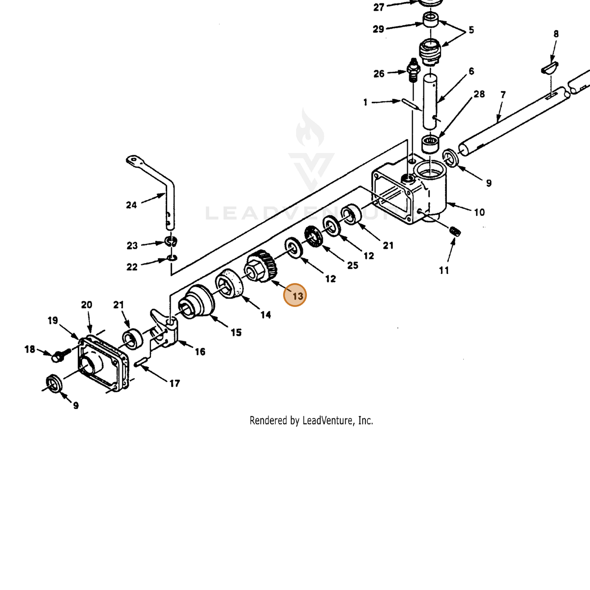 ECHO part 700992770 — IPL diagram snippet (6x zoom, amber highlight)