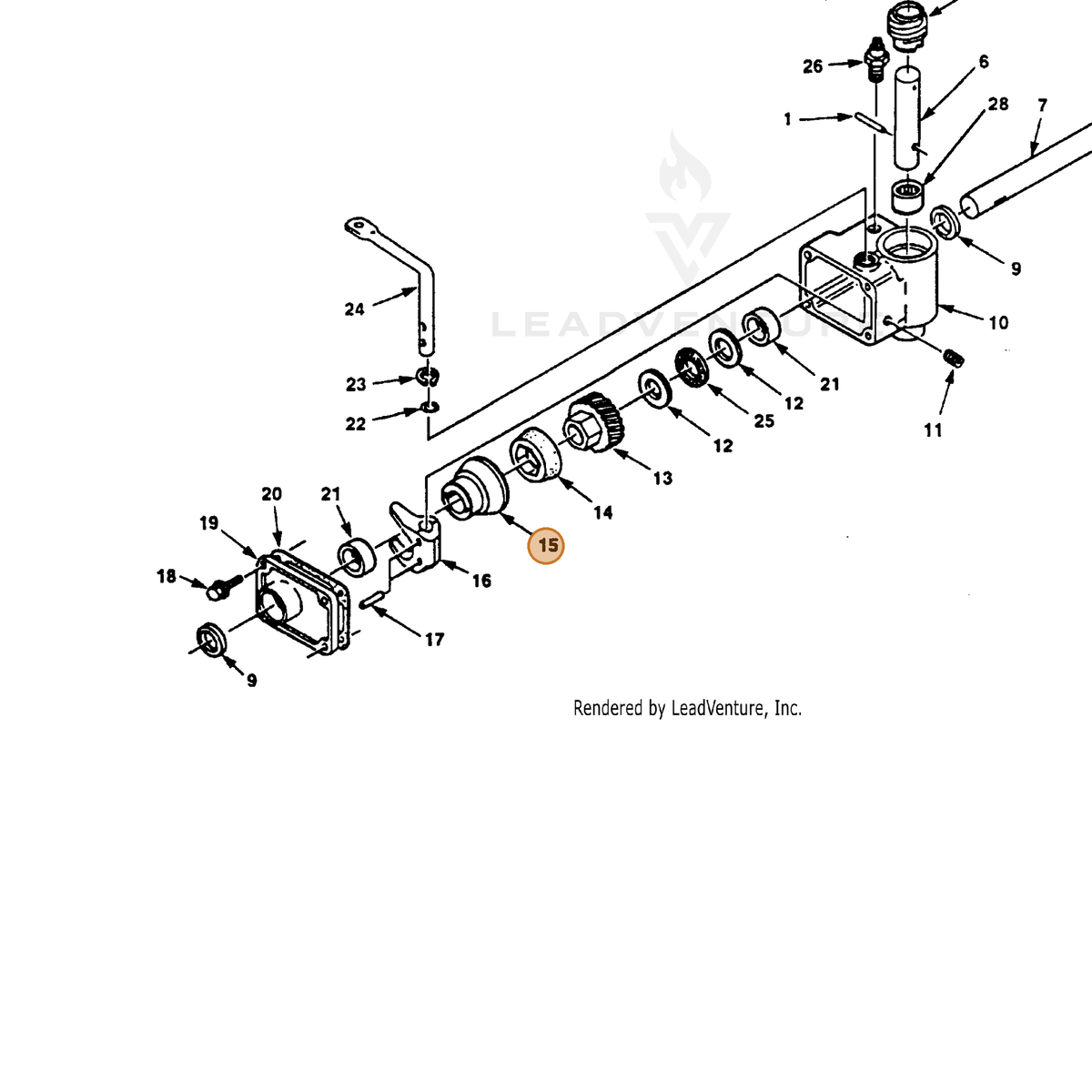 ECHO part 700992800 — IPL diagram snippet (6x zoom, amber highlight)