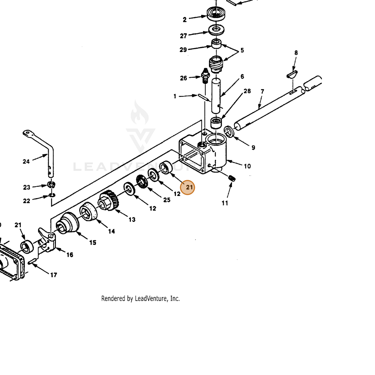 ECHO part 700992820 — IPL diagram snippet (6x zoom, amber highlight)