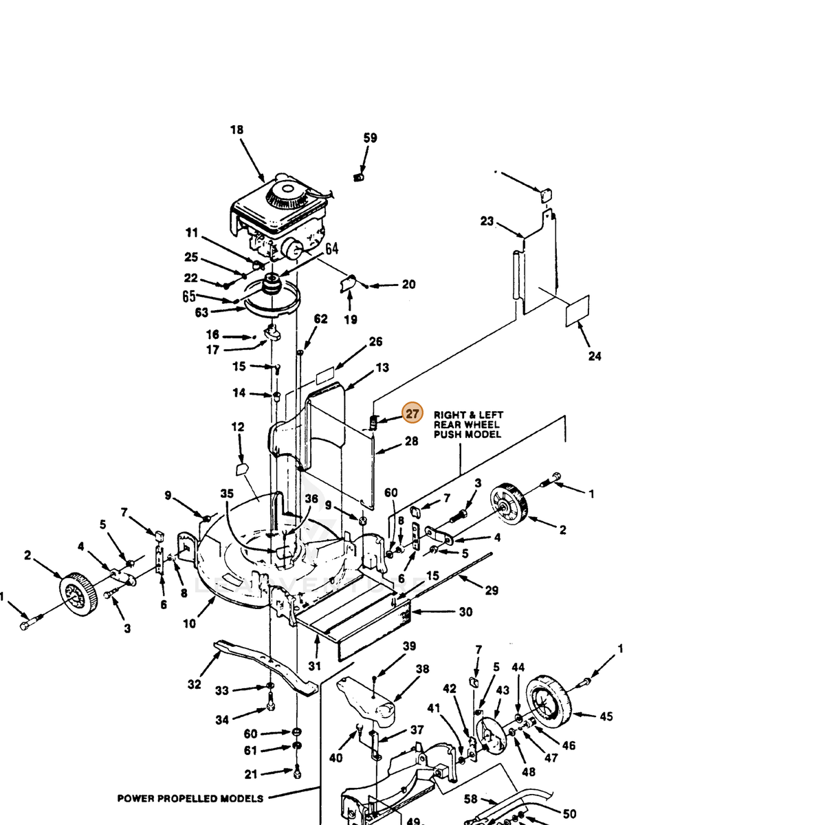 ECHO part 700992947 — IPL diagram snippet (6x zoom, amber highlight)