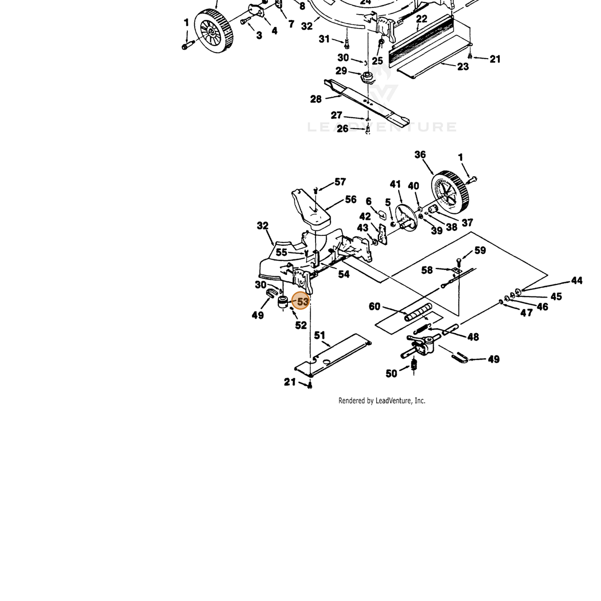 ECHO part 700993007 — IPL diagram snippet (6x zoom, amber highlight)