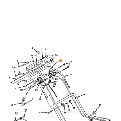 ECHO part 700993031 — IPL diagram snippet (6x zoom, amber highlight)