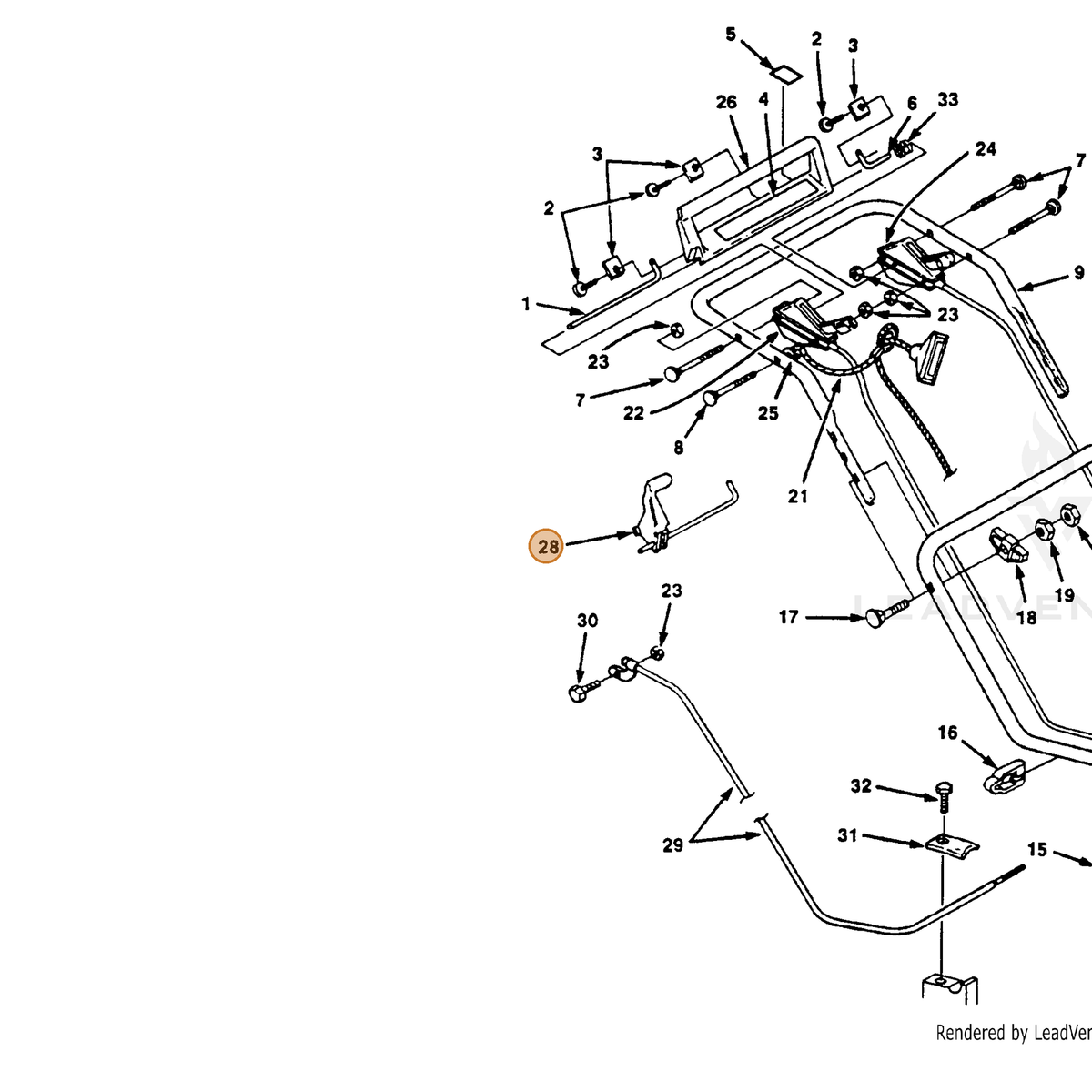ECHO part 700993976 — IPL diagram snippet (6x zoom, amber highlight)