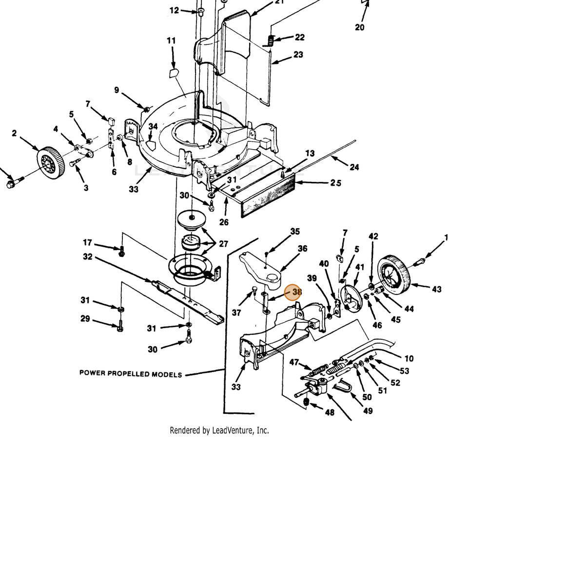 ECHO part 700994243 — IPL diagram snippet (6x zoom, amber highlight)