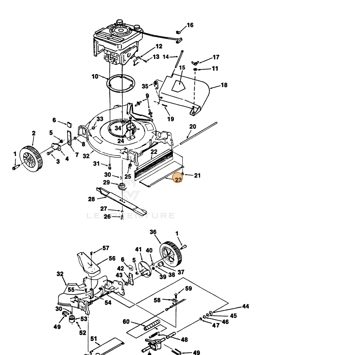 ECHO part 700994308 — IPL diagram snippet (6x zoom, amber highlight)