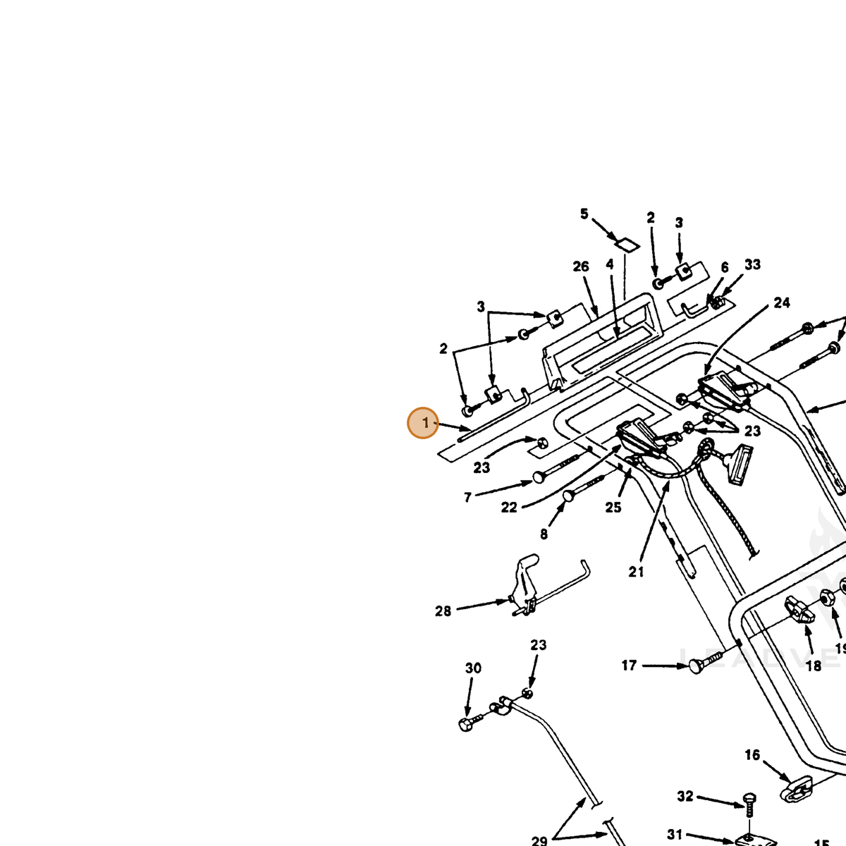 ECHO part 700995550 — IPL diagram snippet (6x zoom, amber highlight)