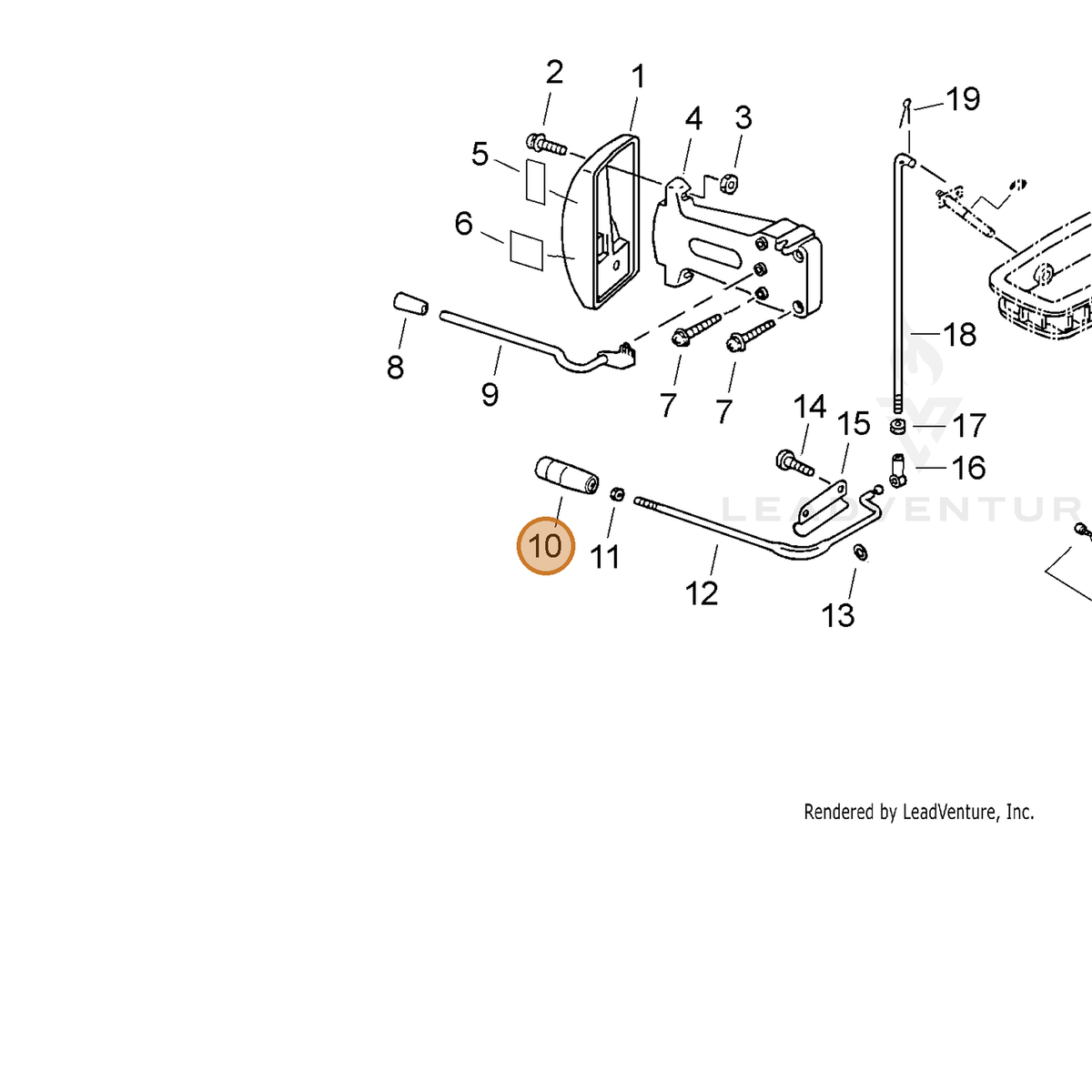 ECHO part 70100706610 — IPL diagram snippet (6x zoom, amber highlight)
