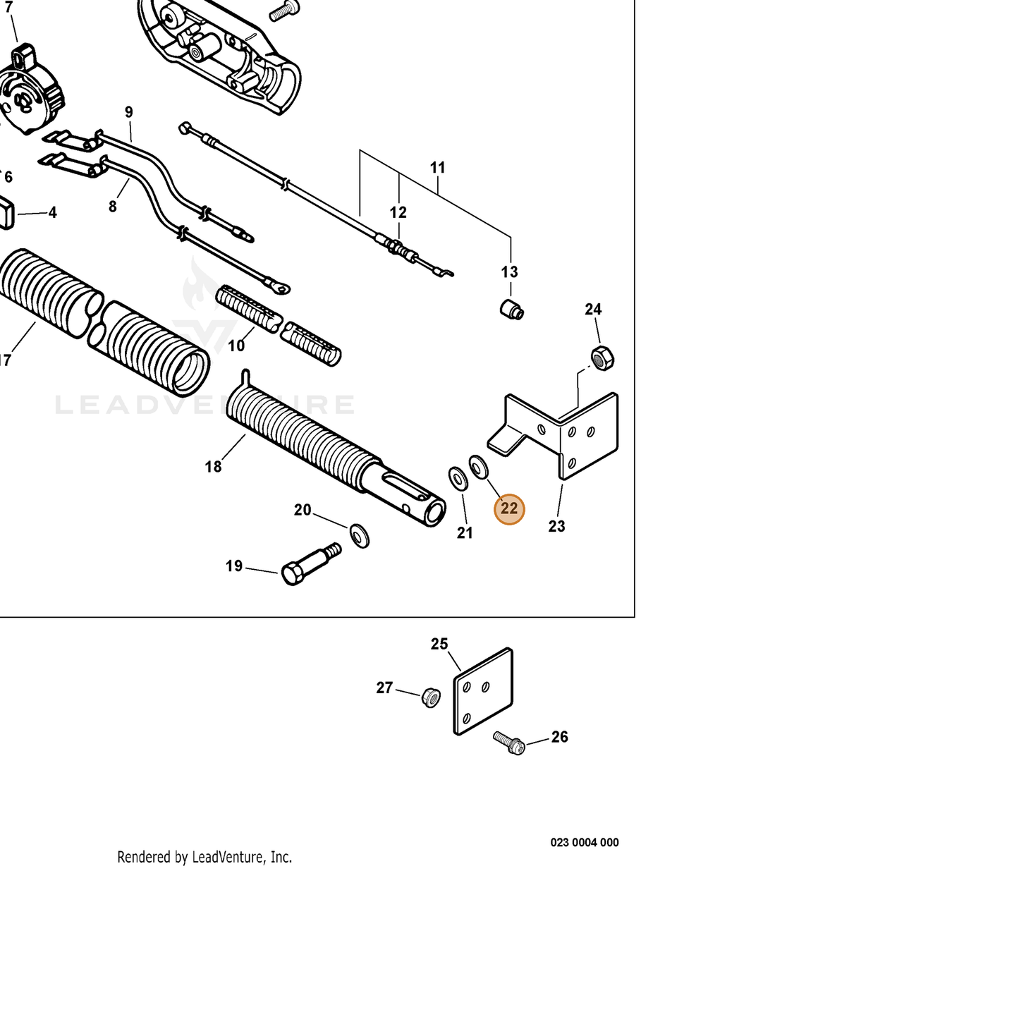 ECHO part 70101721061 — IPL diagram snippet (6x zoom, amber highlight)