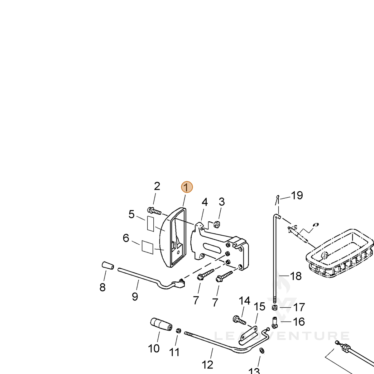 ECHO part 70111106213 — IPL diagram snippet (6x zoom, amber highlight)
