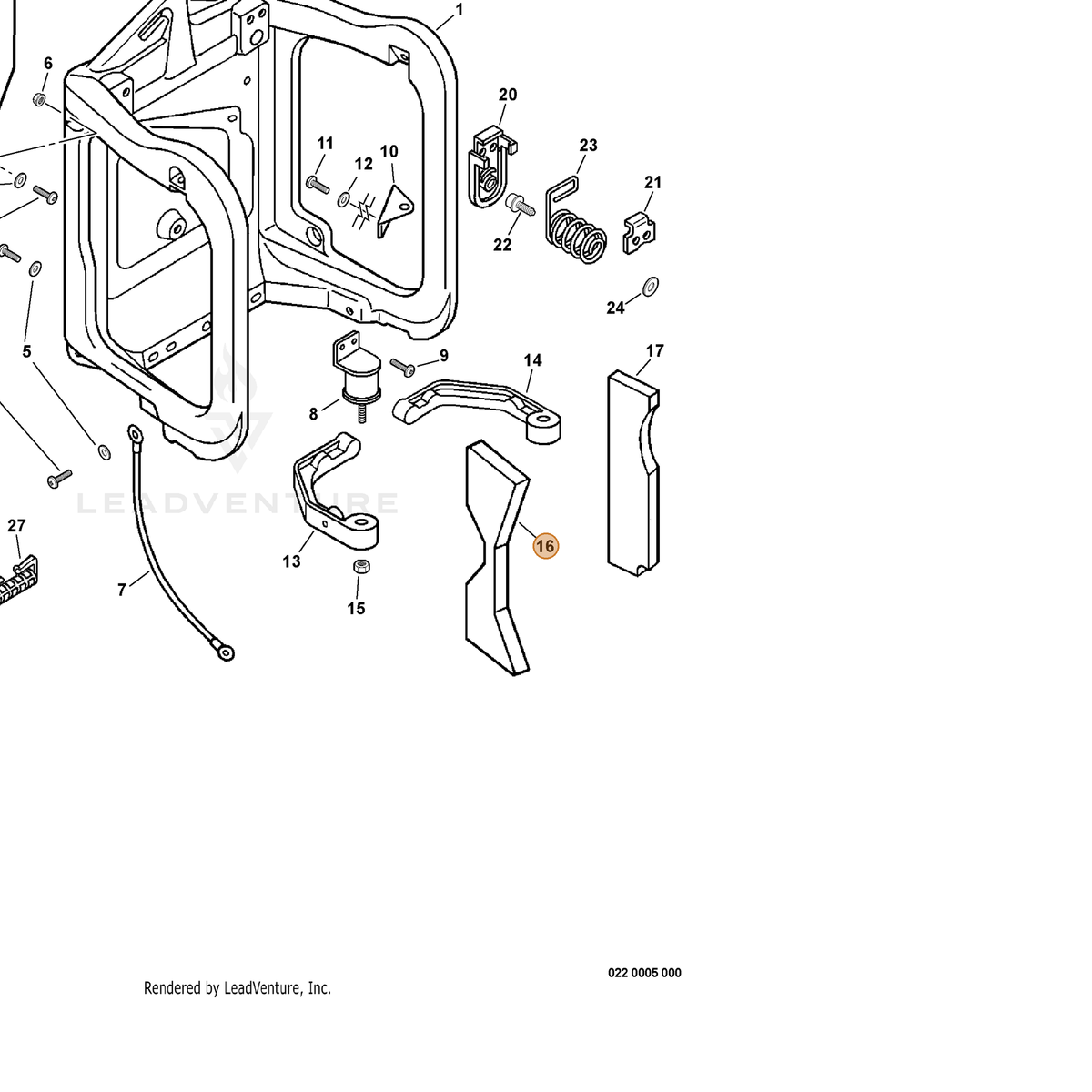 ECHO part 70116021260 — IPL diagram snippet (6x zoom, amber highlight)
