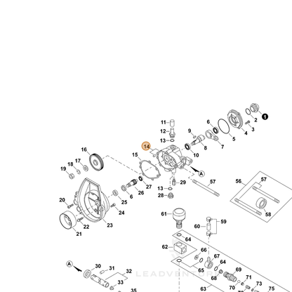 ECHO part 70602008A43 — IPL diagram snippet (6x zoom, amber highlight)