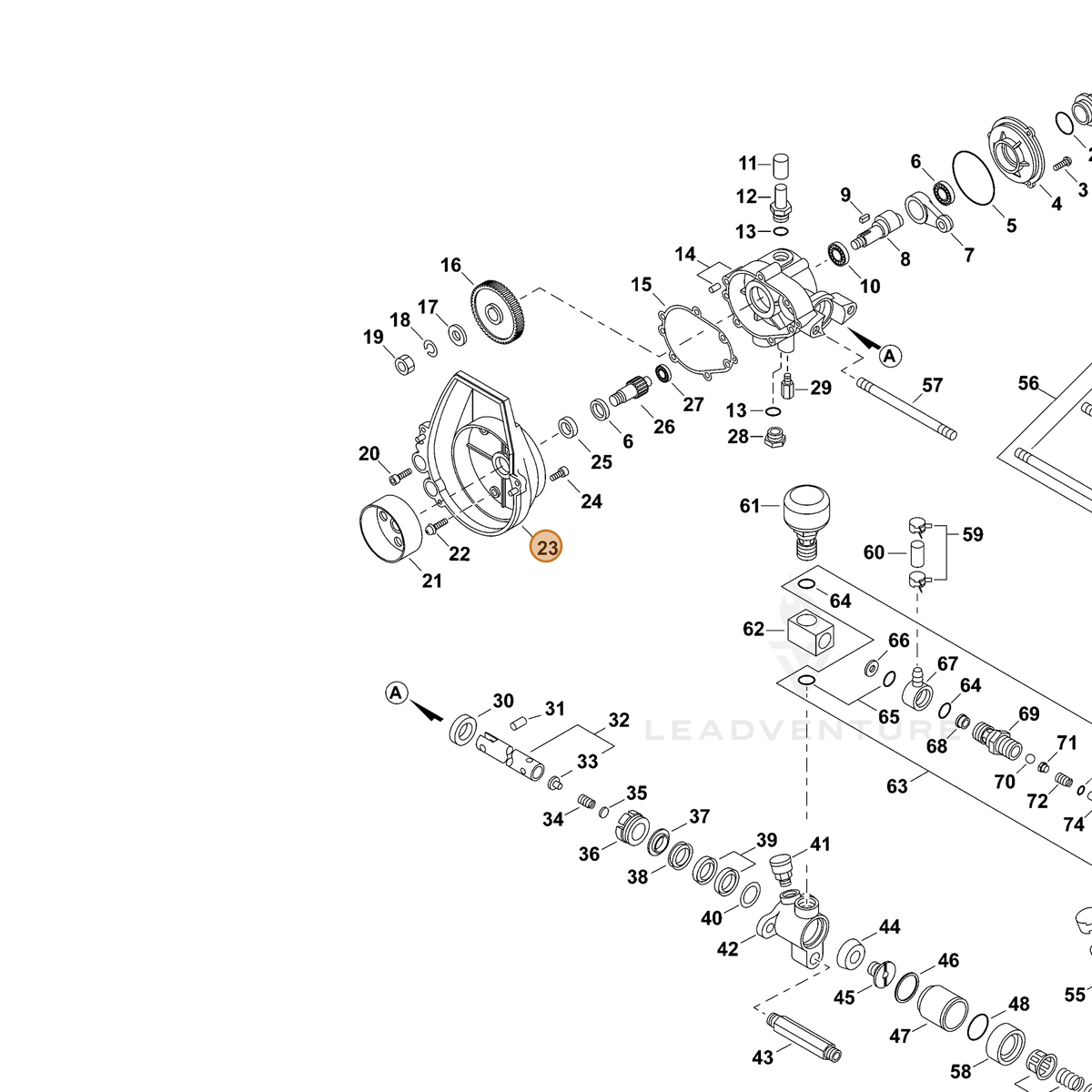 ECHO part 70602012241 — IPL diagram snippet (6x zoom, amber highlight)