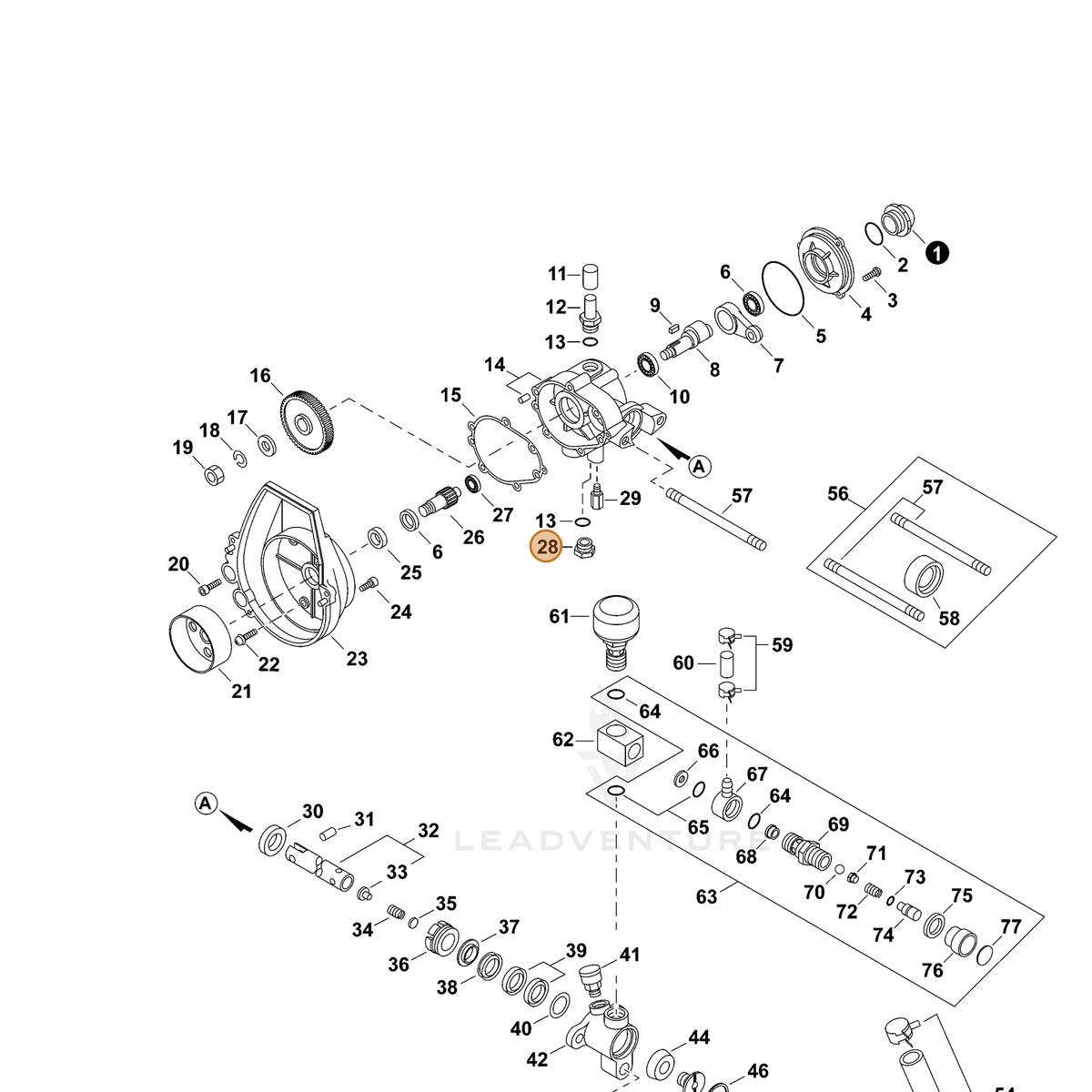 ECHO part 70602017920 — IPL diagram snippet (6x zoom, amber highlight)