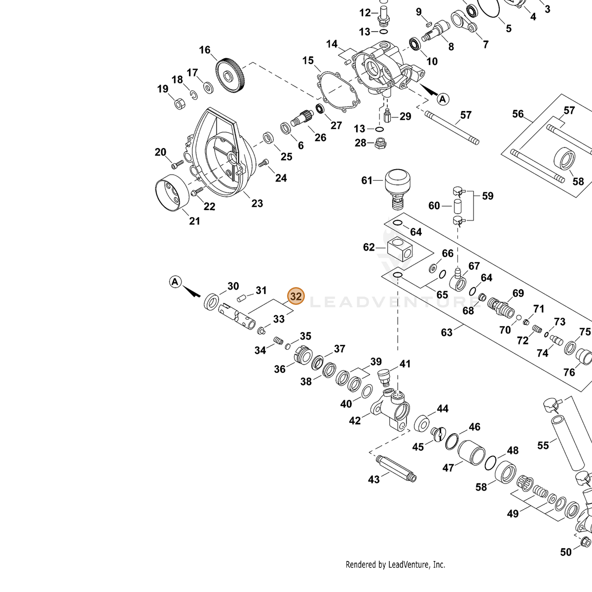 ECHO part 70602031A13 — IPL diagram snippet (6x zoom, amber highlight)