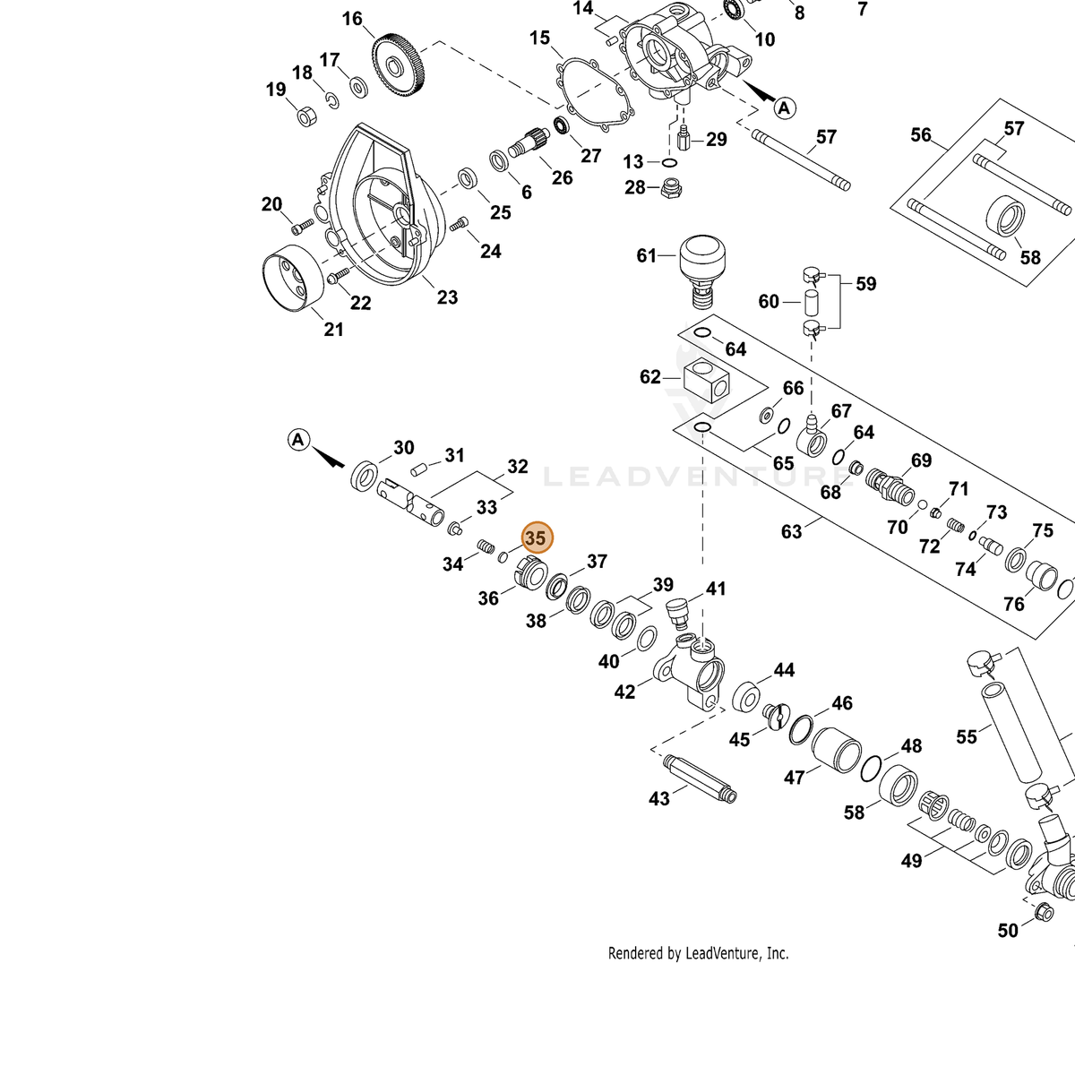 ECHO part 70602033710 — IPL diagram snippet (6x zoom, amber highlight)