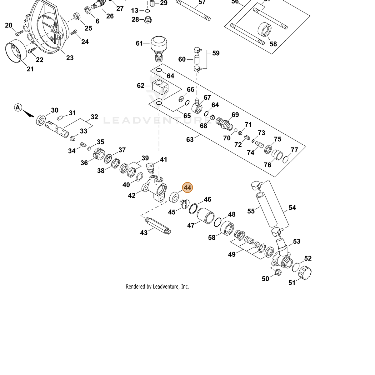 ECHO part 70602034770 — IPL diagram snippet (6x zoom, amber highlight)