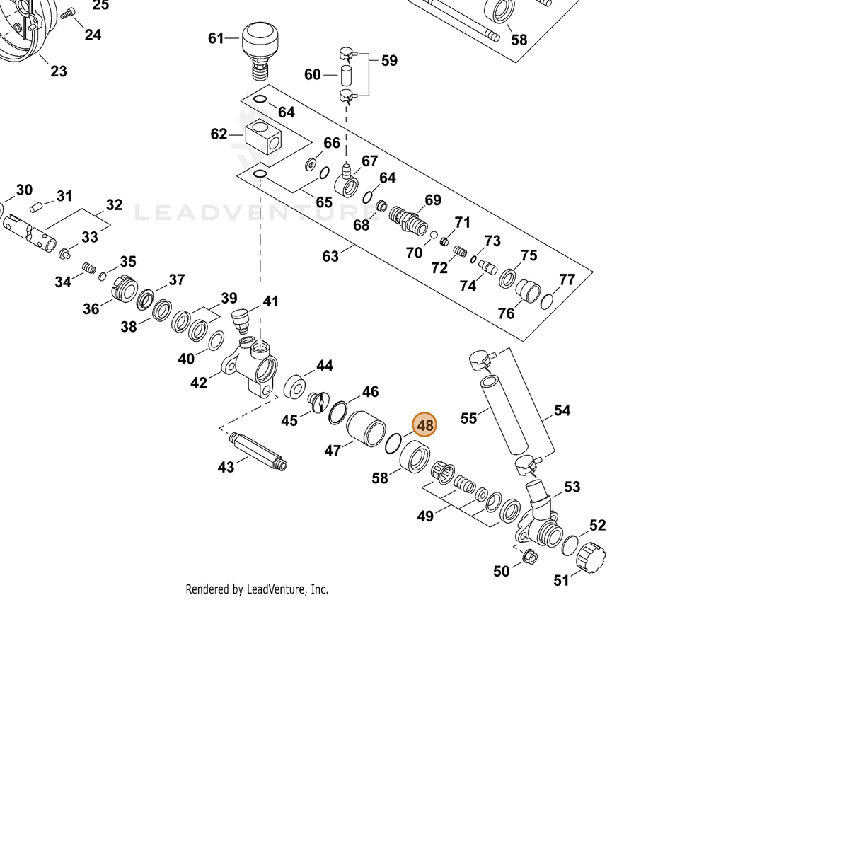 ECHO part 70602048970 — IPL diagram snippet (6x zoom, amber highlight)