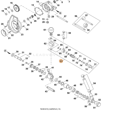 ECHO part 70602060A22 — IPL diagram snippet (6x zoom, amber highlight)