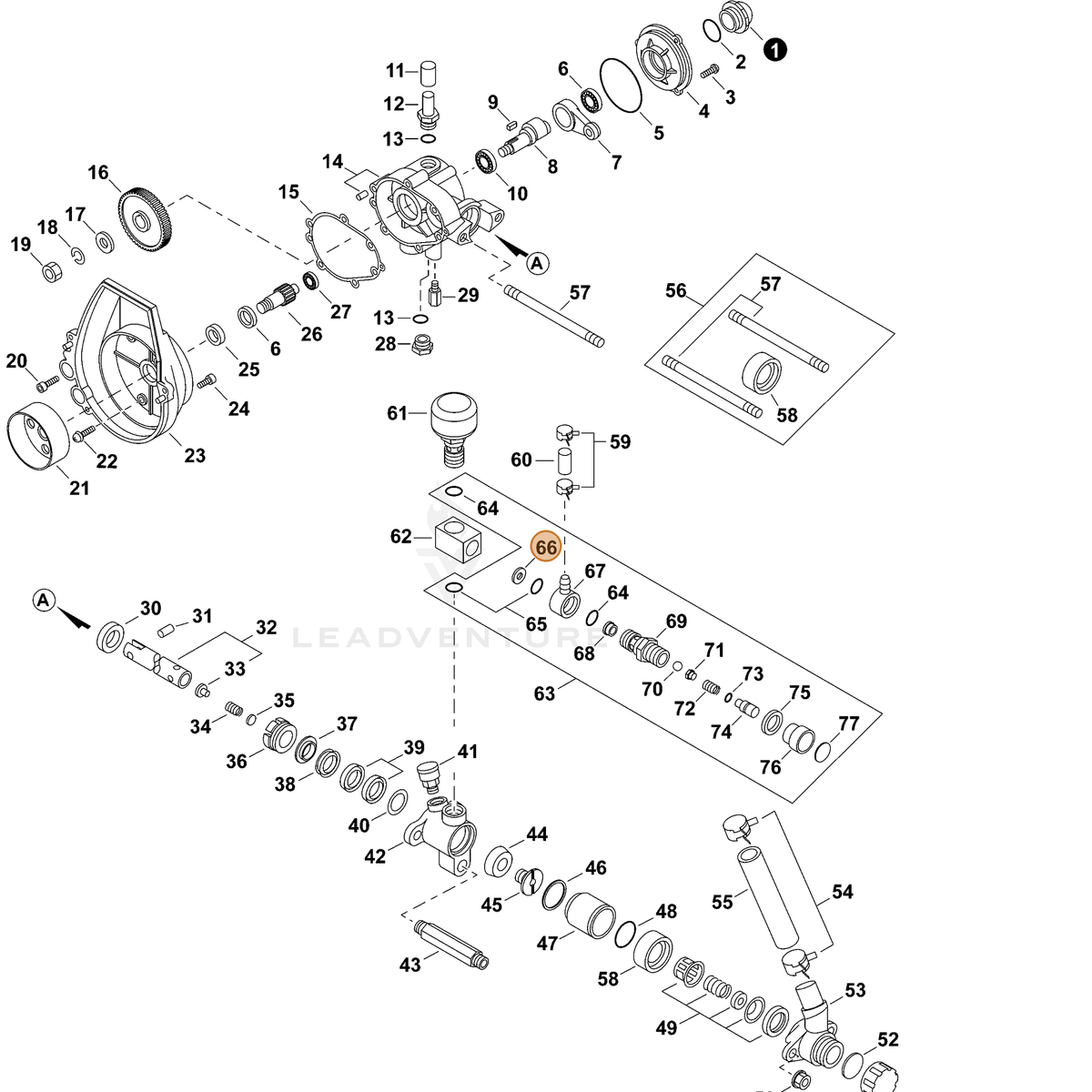 ECHO part 70602061760 — IPL diagram snippet (6x zoom, amber highlight)