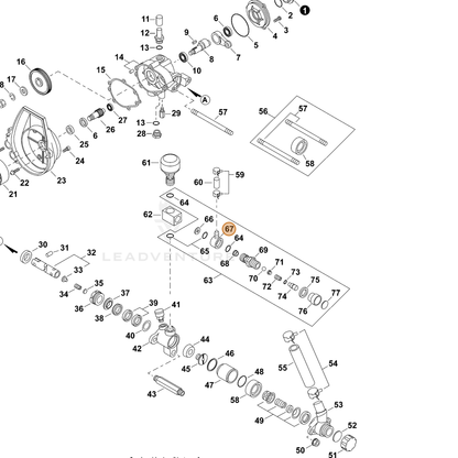 ECHO part 70602064620 — IPL diagram snippet (6x zoom, amber highlight)