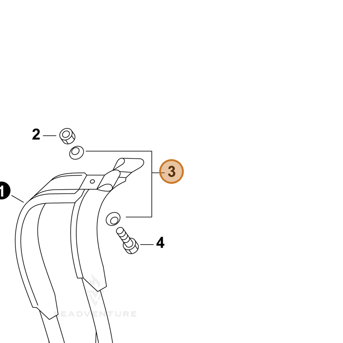 ECHO part 70604020850 — IPL diagram snippet (6x zoom, amber highlight)