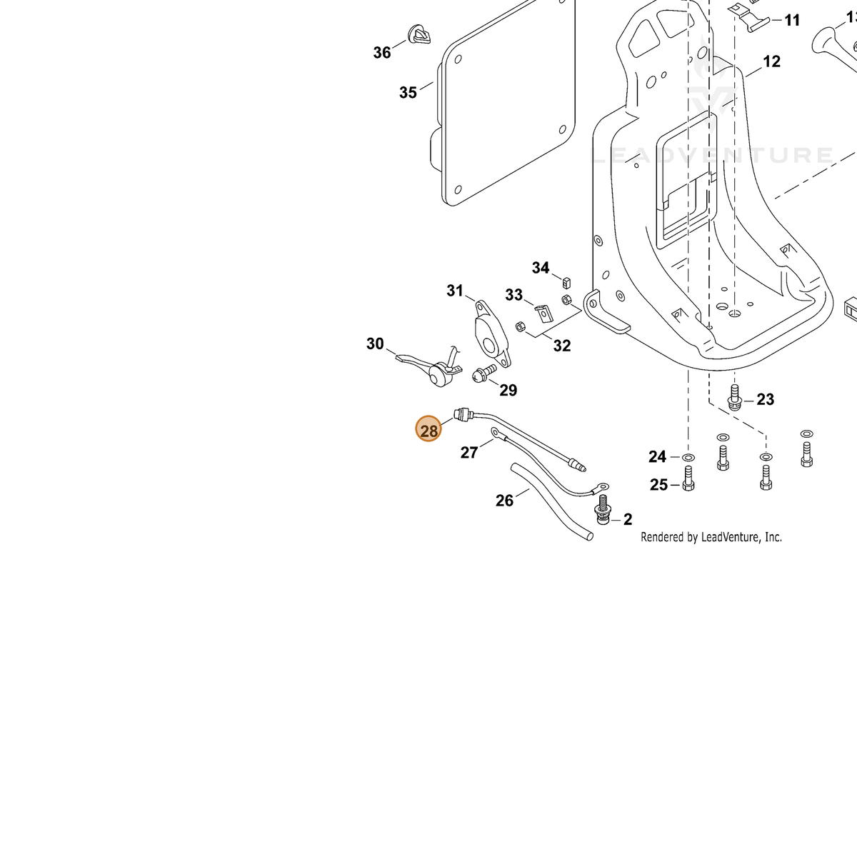 ECHO part 70604047001 — IPL diagram snippet (6x zoom, amber highlight)