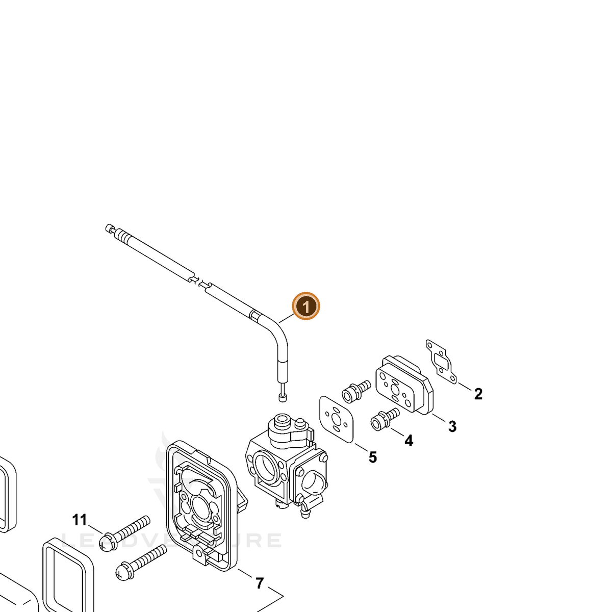 ECHO part 70613005230 — IPL diagram snippet (6x zoom, amber highlight)