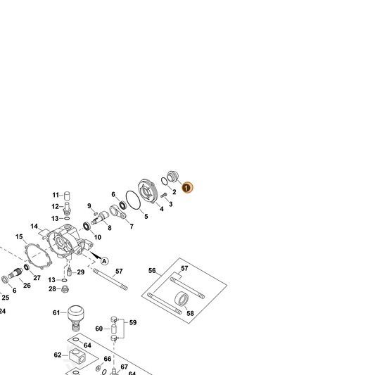 Echo part 70615001955 — IPL diagram snippet (6x zoom, amber highlight)