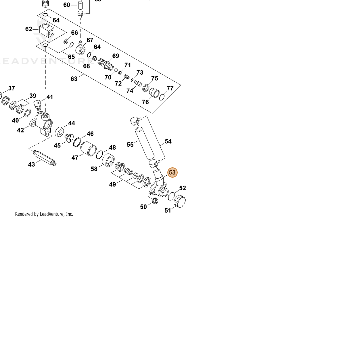 ECHO part 70615050520 — IPL diagram snippet (6x zoom, amber highlight)