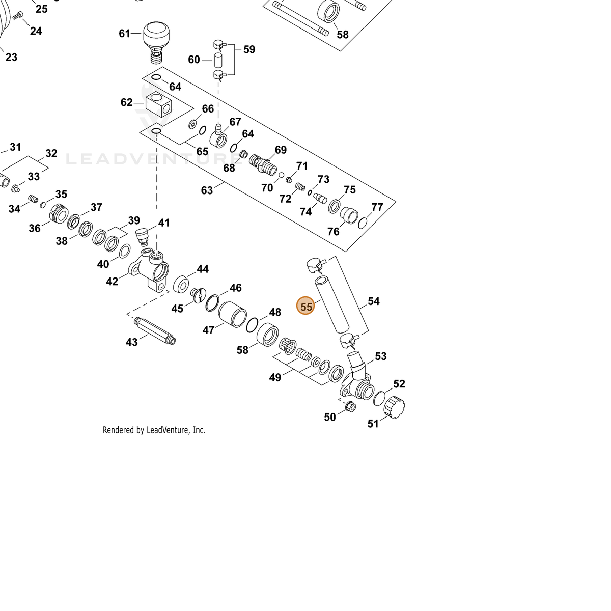 ECHO part 70615055770 — IPL diagram snippet (6x zoom, amber highlight)