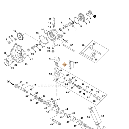 ECHO part 70615073760 — IPL diagram snippet (6x zoom, amber highlight)