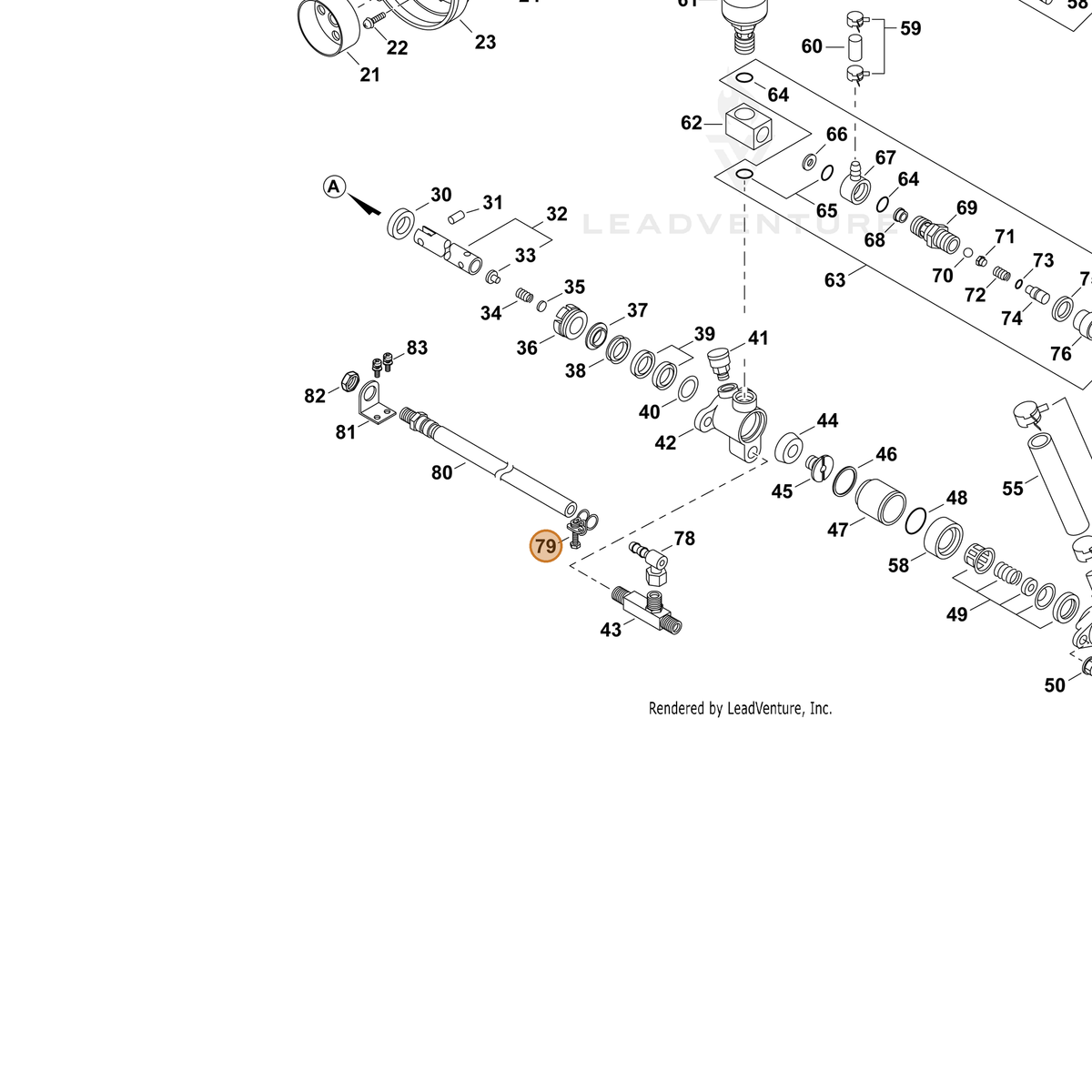 ECHO part 70615076950 — IPL diagram snippet (6x zoom, amber highlight)