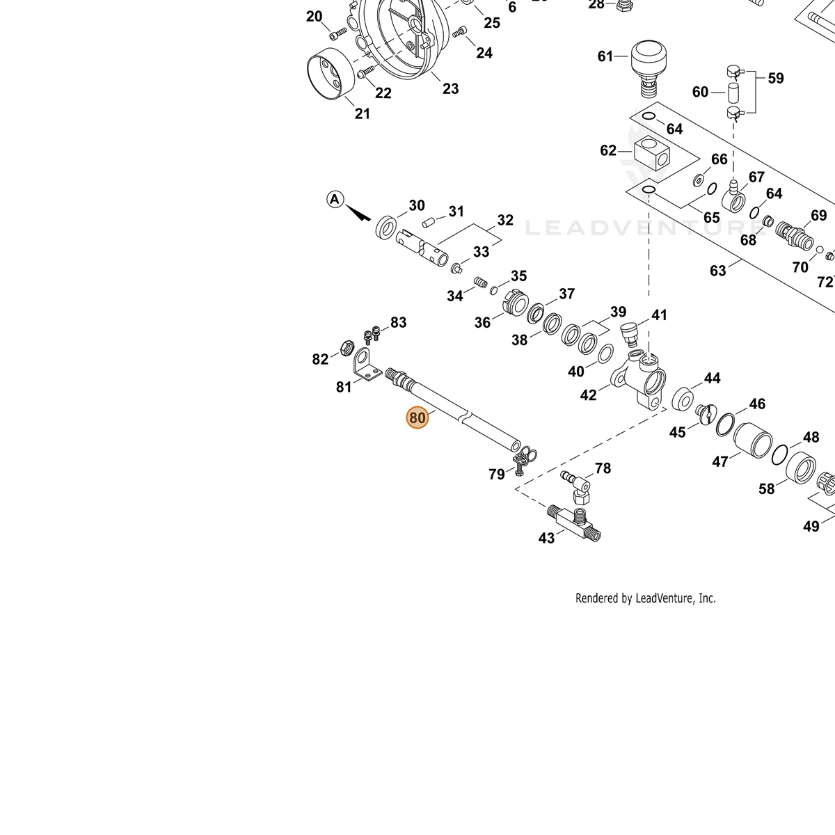 ECHO part 70615077761 — IPL diagram snippet (6x zoom, amber highlight)