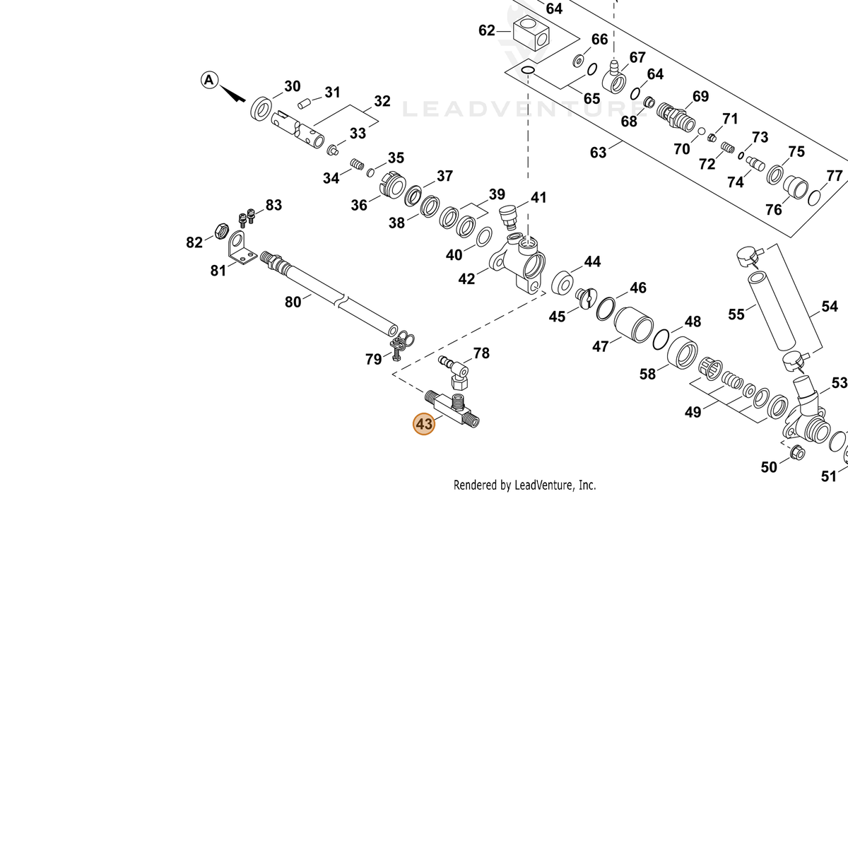 ECHO part 70615083020 — IPL diagram snippet (6x zoom, amber highlight)