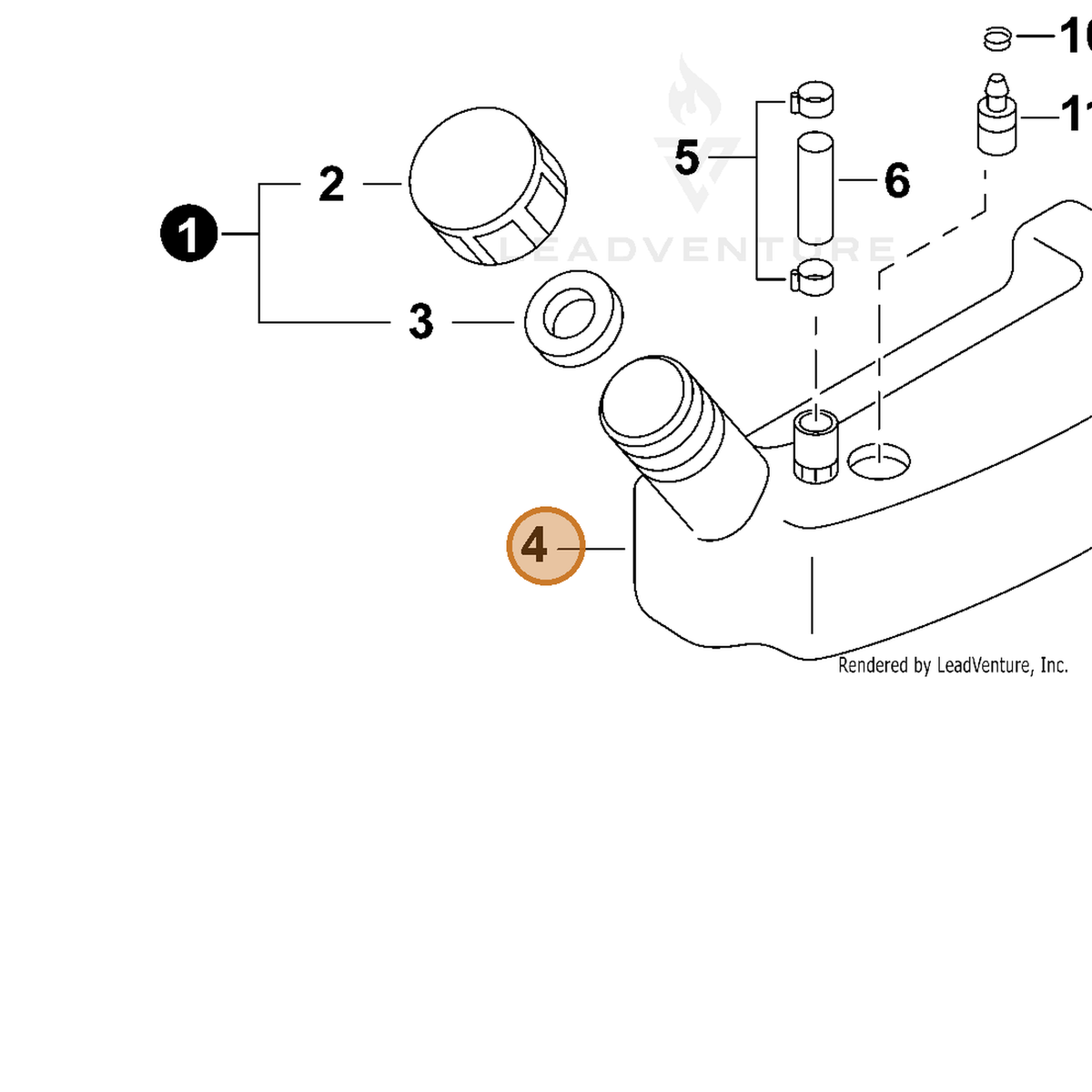 ECHO part 70616007560 — IPL diagram snippet (6x zoom, amber highlight)