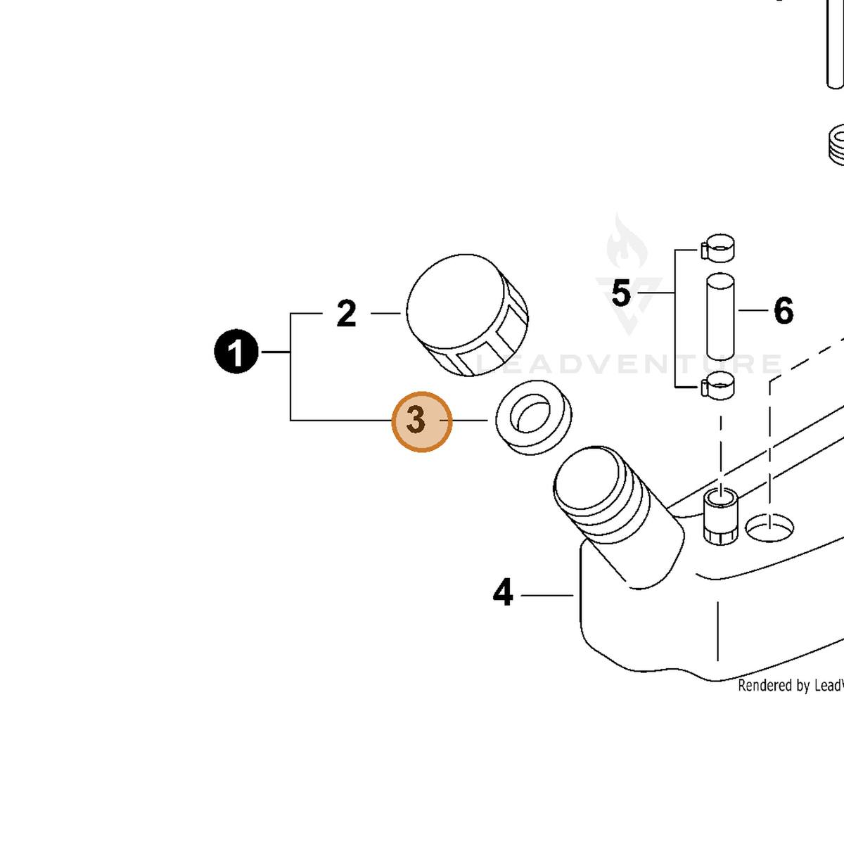 ECHO part 70616009771 — IPL diagram snippet (6x zoom, amber highlight)