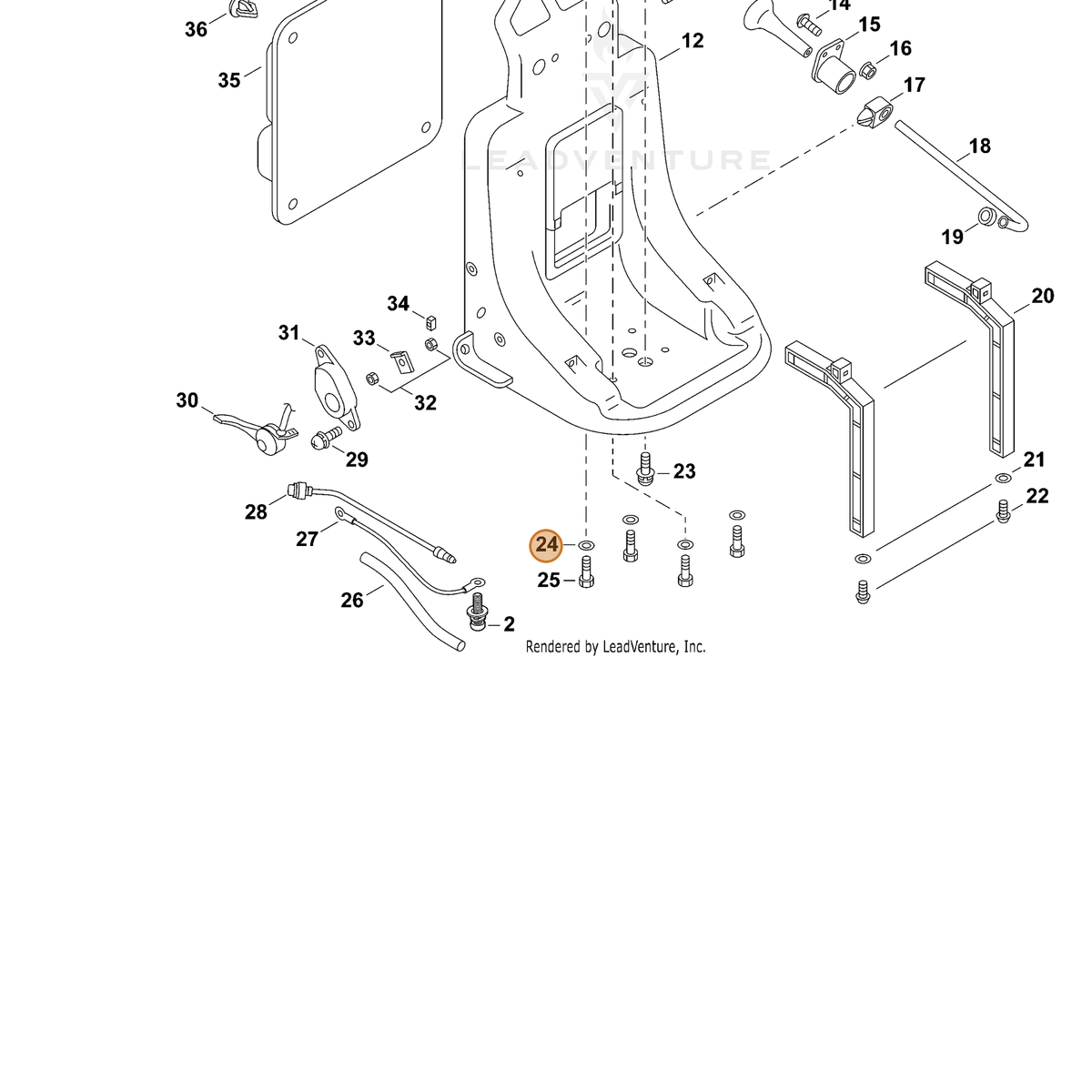 ECHO part 70616014950 — IPL diagram snippet (6x zoom, amber highlight)