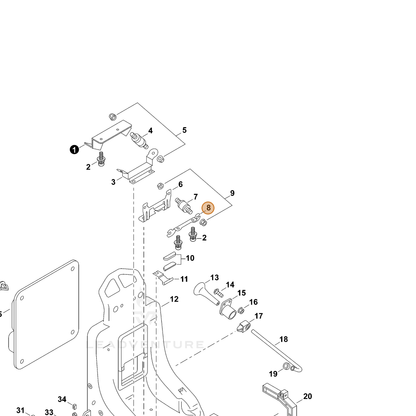 ECHO part 70616018450 — IPL diagram snippet (6x zoom, amber highlight)