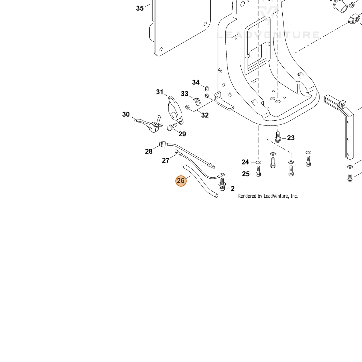 ECHO part 70616033760 — IPL diagram snippet (6x zoom, amber highlight)