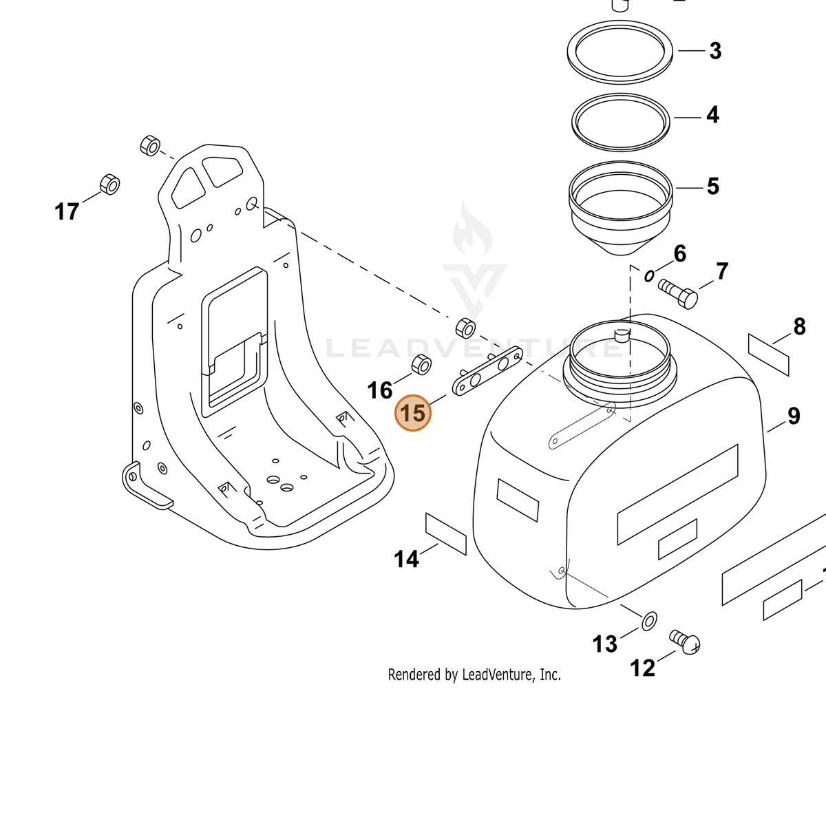 ECHO part 70617013410 — IPL diagram snippet (6x zoom, amber highlight)
