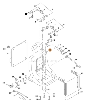 ECHO part 70617016A62 — IPL diagram snippet (6x zoom, amber highlight)