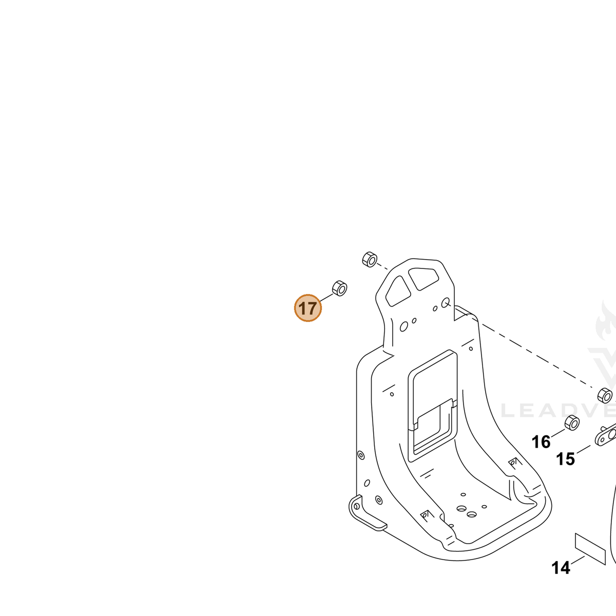 ECHO part 70617017960 — IPL diagram snippet (6x zoom, amber highlight)