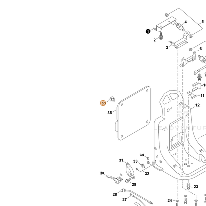ECHO part 70617019062 — IPL diagram snippet (6x zoom, amber highlight)