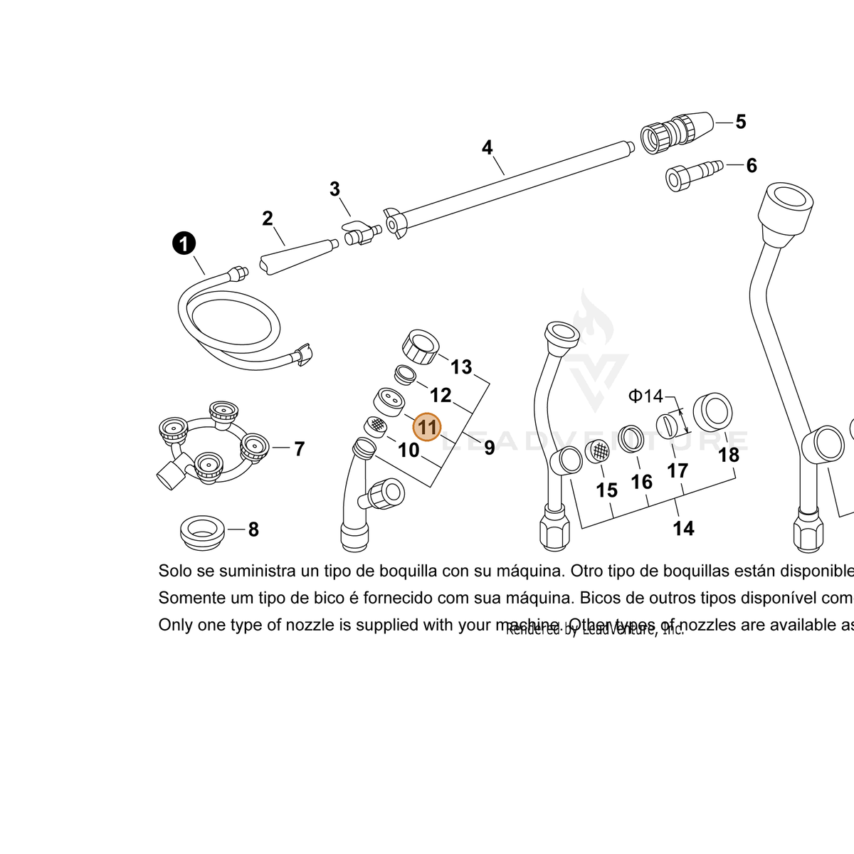 ECHO part 70617048970 — IPL diagram snippet (6x zoom, amber highlight)