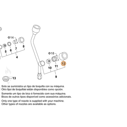 ECHO part 70617050721 — IPL diagram snippet (6x zoom, amber highlight)
