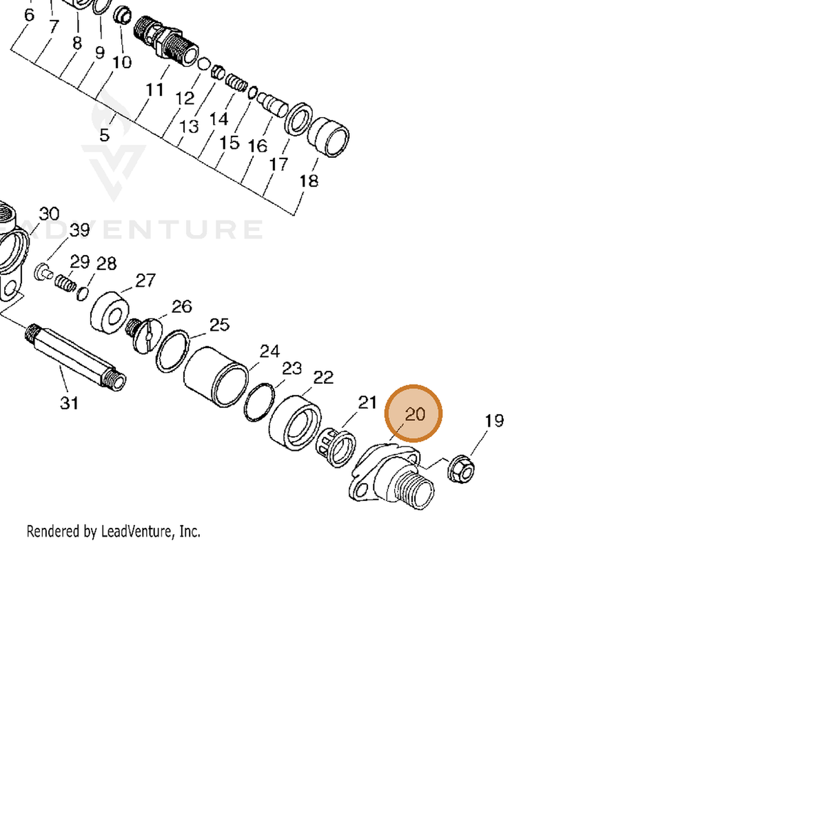 ECHO part 706P2043420 — IPL diagram snippet (6x zoom, amber highlight)