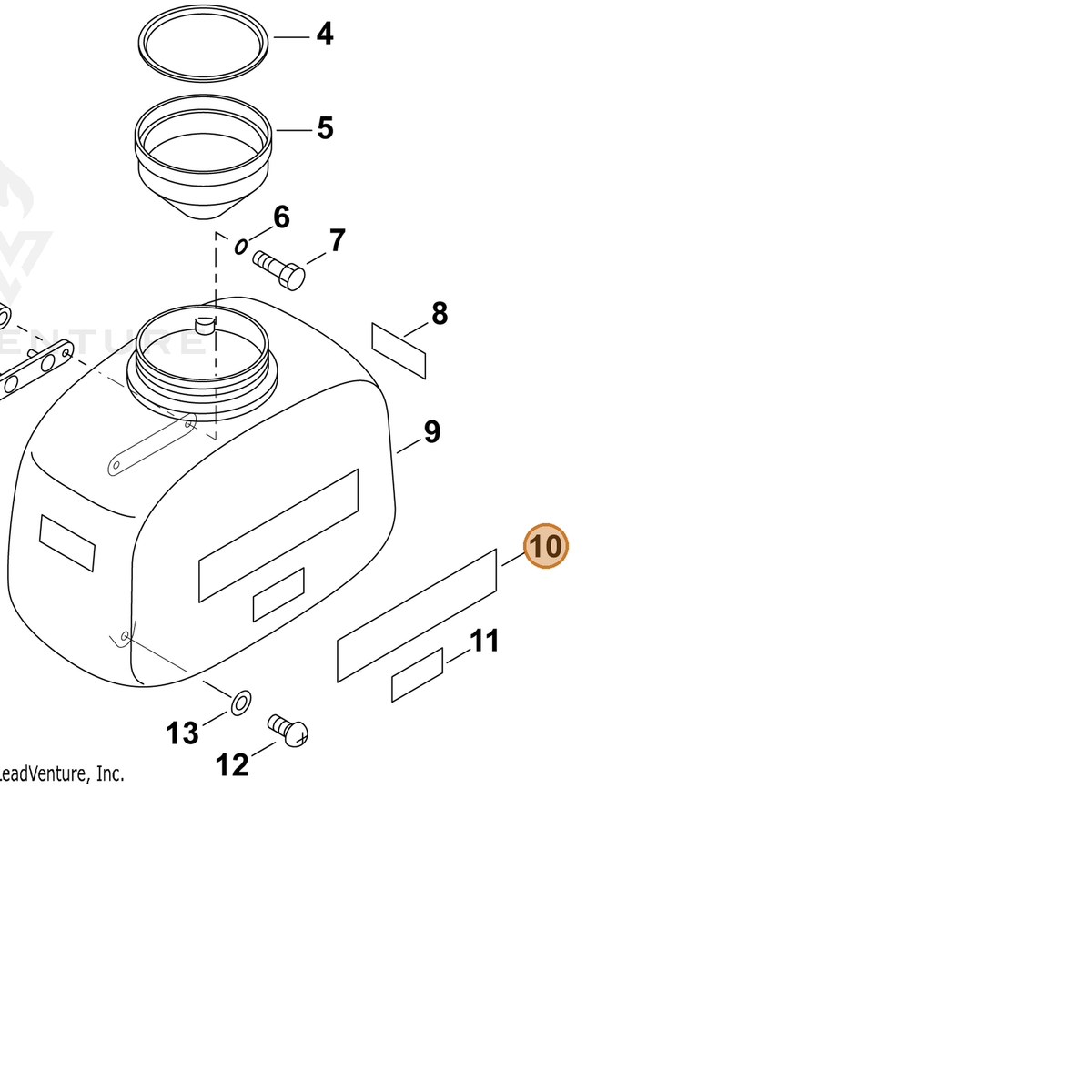 ECHO part 706R4008090 — IPL diagram snippet (6x zoom, amber highlight)